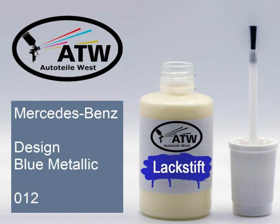 Mercedes-Benz, Design Blue Metallic, 012: 20ml Lackstift, von ATW Autoteile West.